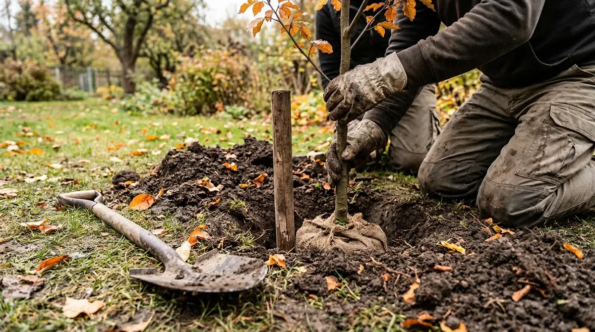 Cómo plantar un árbol paso a paso: época, hoyo, tutor y primer riego